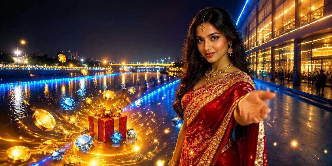 User browsing mydada24 casino section with saree attire in Ahmedabad
